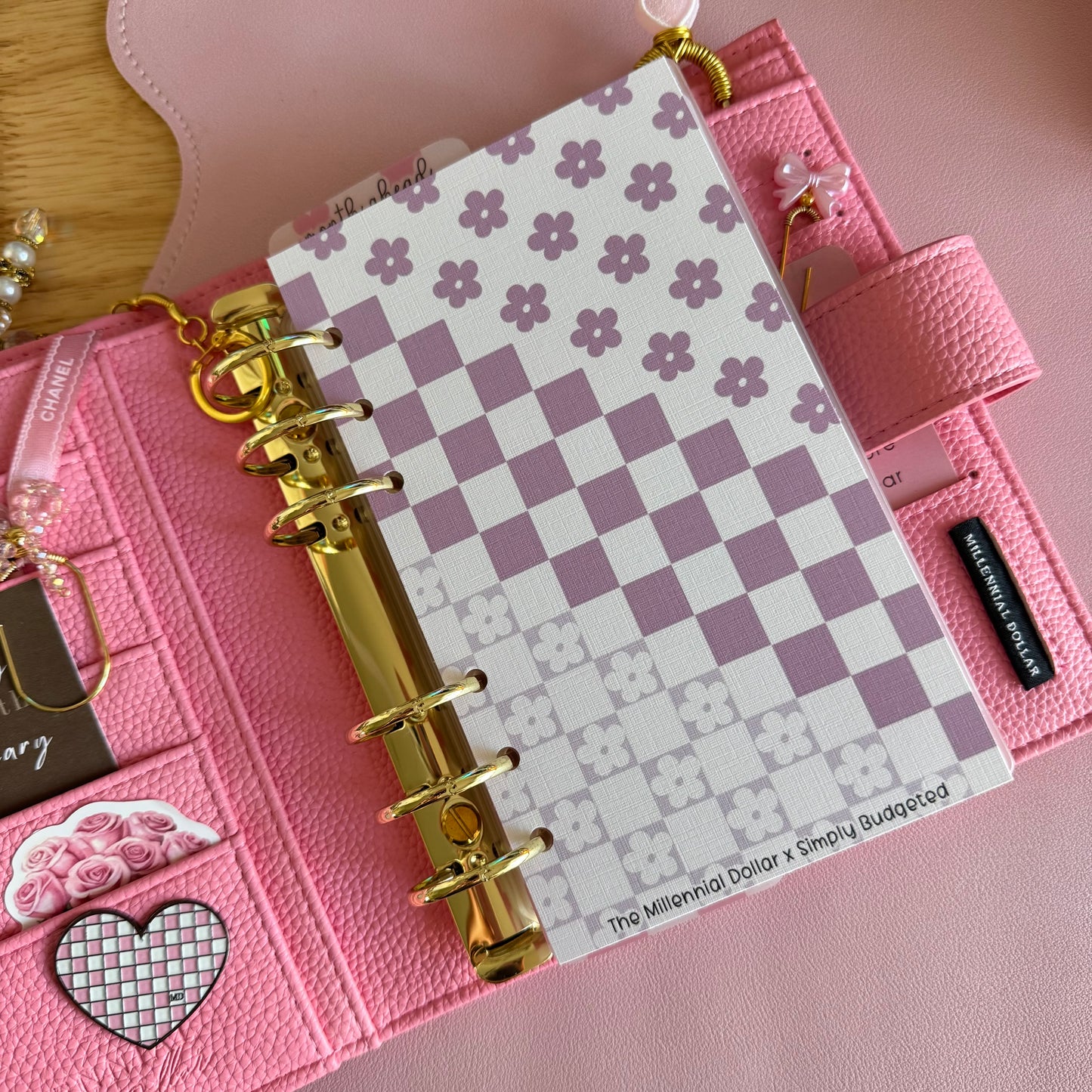 2.0 Floral Checkered A6 Binder Dashboards | The Millennial Dollar X Simply Budgeted Collab