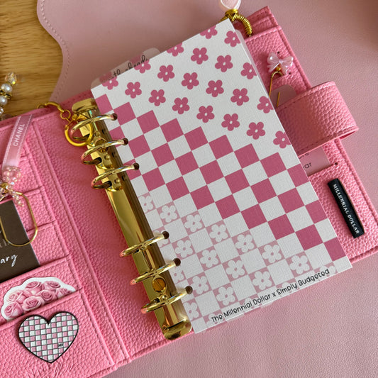 2.0 Floral Checkered A6 Binder Dashboards | The Millennial Dollar X Simply Budgeted Collab
