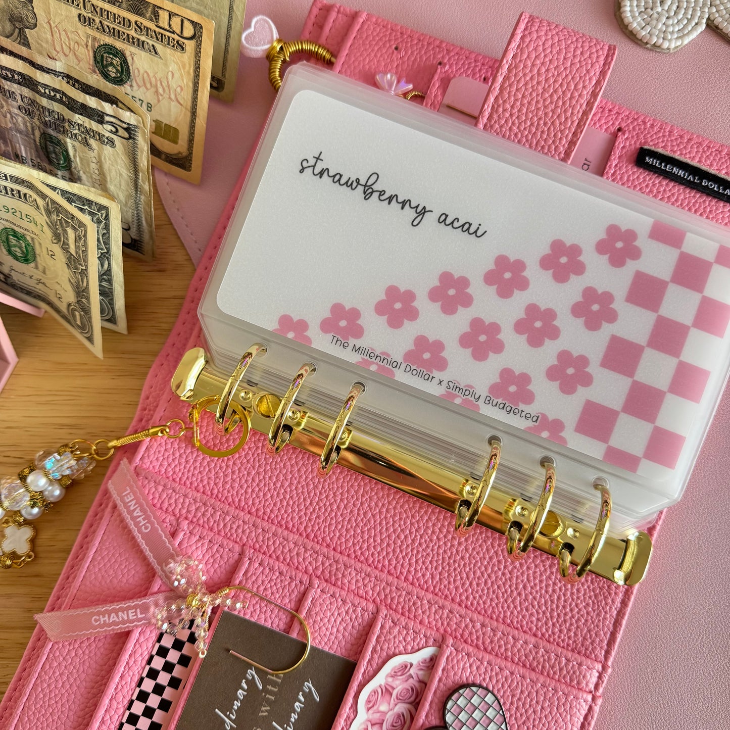 2.0 Floral Checkered A6 Binder Cash Inserts | The Millennial Dollar X Simply Budgeted Collab