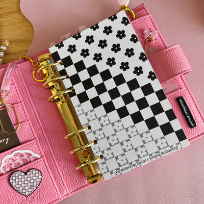 2.0 Floral Checkered A6 Binder Dashboards | The Millennial Dollar X Simply Budgeted Collab