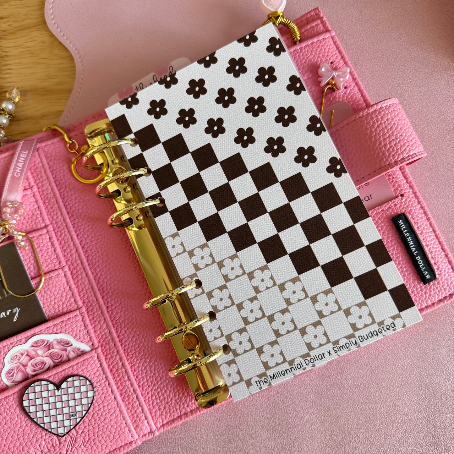 2.0 Floral Checkered A6 Binder Dashboards | The Millennial Dollar X Simply Budgeted Collab