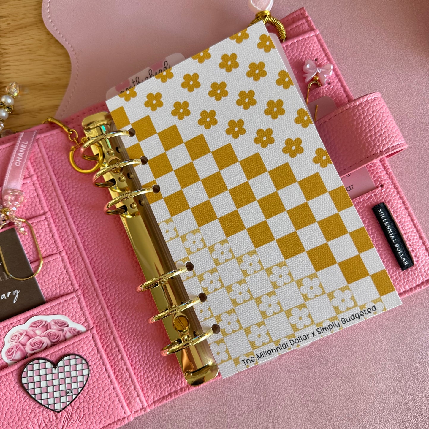 2.0 Floral Checkered A6 Binder Dashboards | The Millennial Dollar X Simply Budgeted Collab