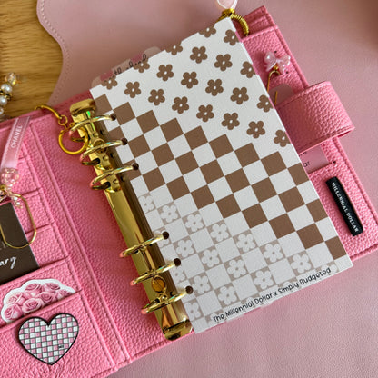2.0 Floral Checkered A6 Binder Dashboards | The Millennial Dollar X Simply Budgeted Collab