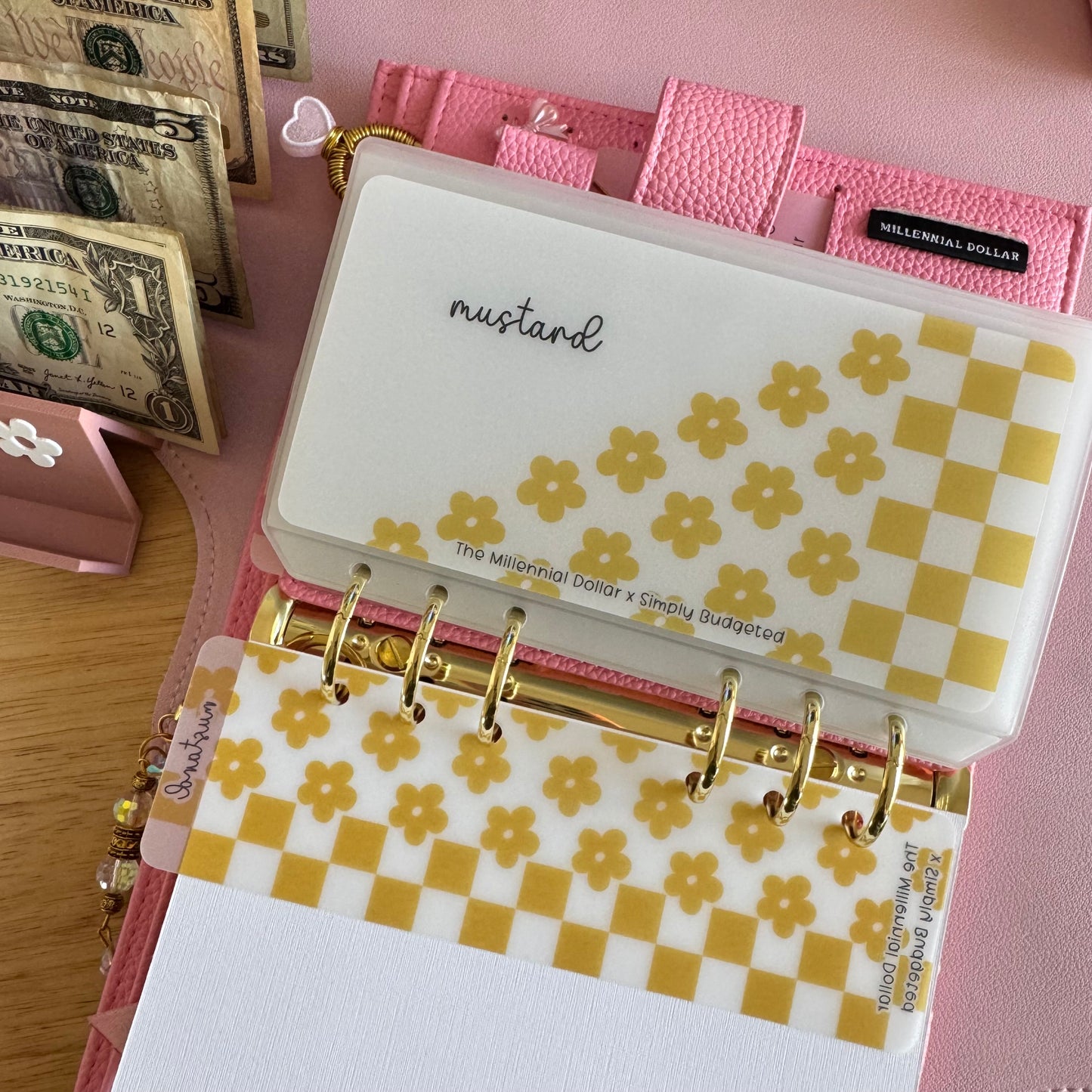 2.0 Floral Checkered A6 Binder Cash Inserts | The Millennial Dollar X Simply Budgeted Collab