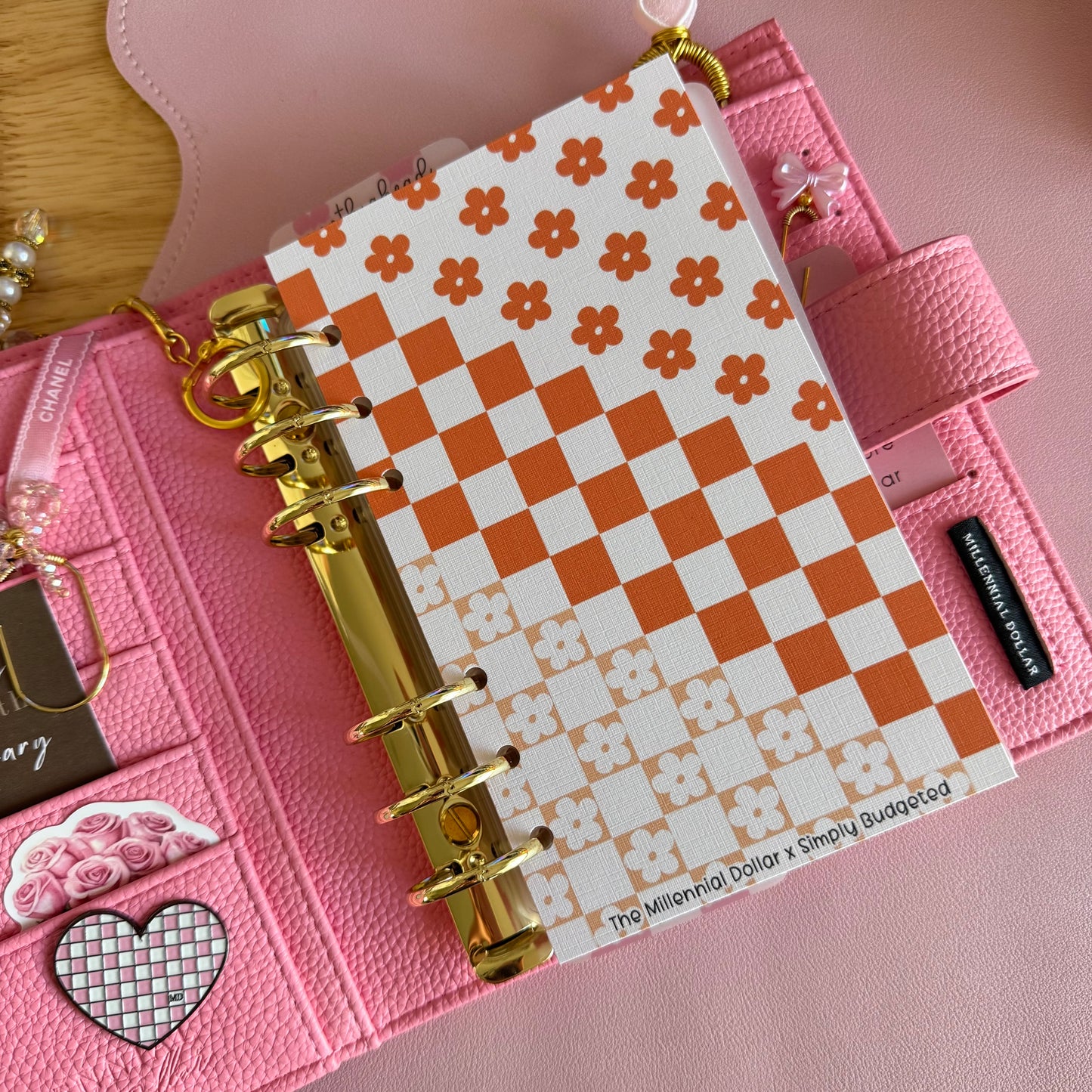 2.0 Floral Checkered A6 Binder Dashboards | The Millennial Dollar X Simply Budgeted Collab