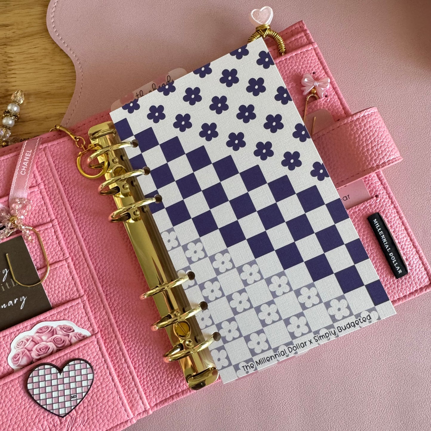 2.0 Floral Checkered A6 Binder Dashboards | The Millennial Dollar X Simply Budgeted Collab