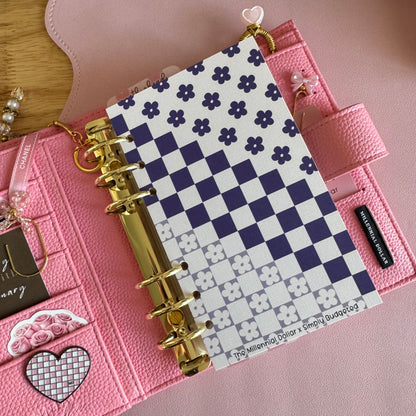 2.0 Floral Checkered A6 Binder Dashboards | The Millennial Dollar X Simply Budgeted Collab