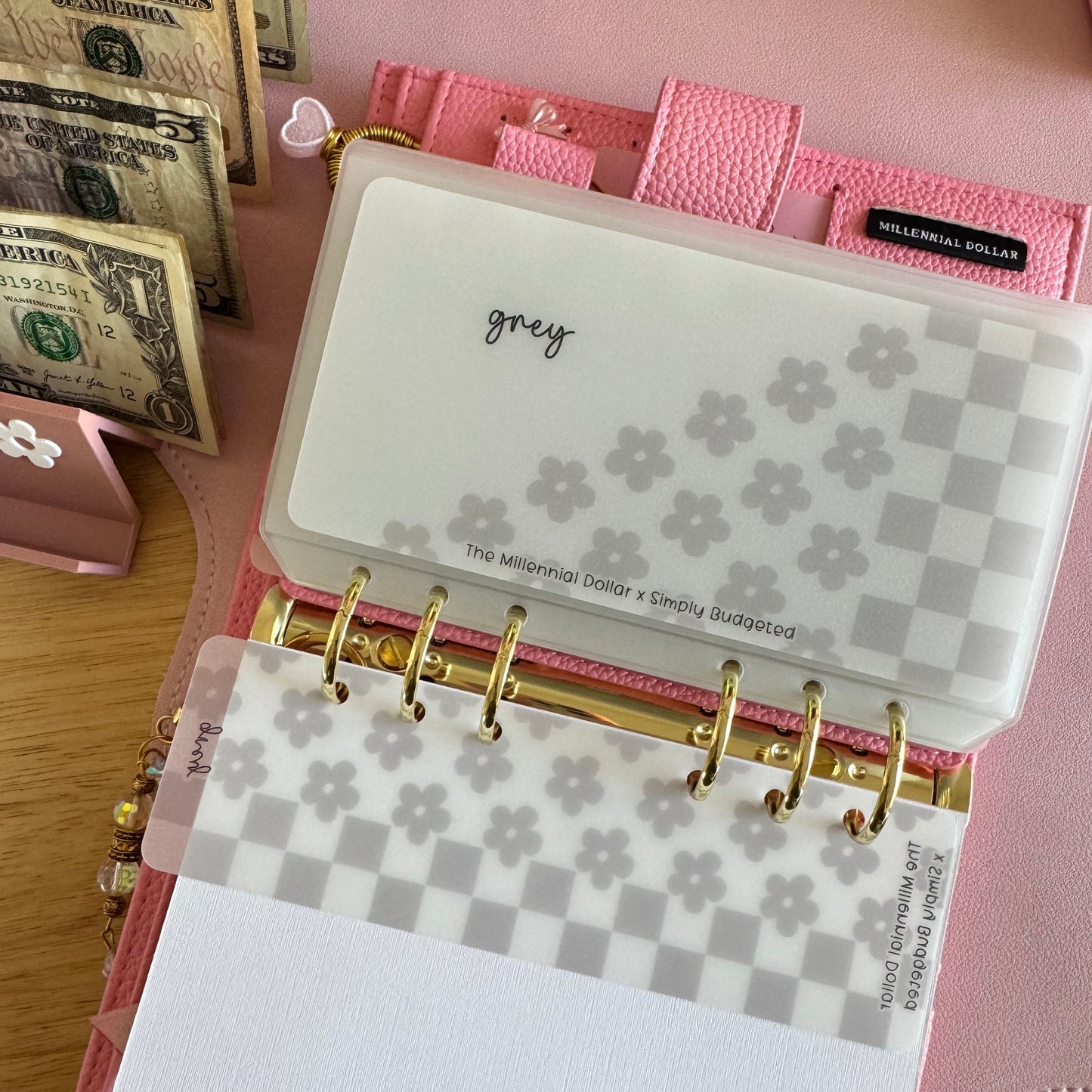 2.0 Floral Checkered A6 Binder Cash Inserts | The Millennial Dollar X Simply Budgeted Collab