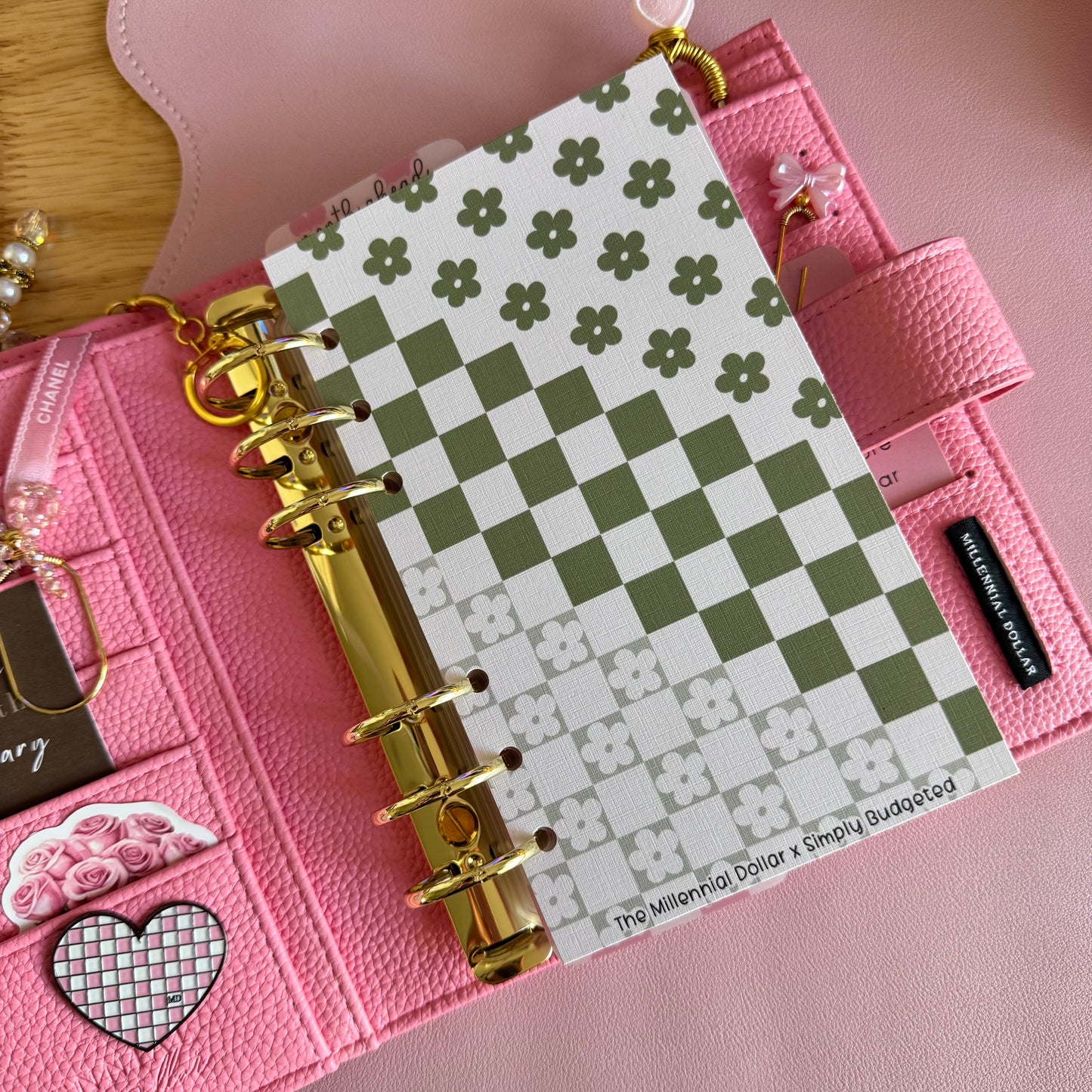 2.0 Floral Checkered A6 Binder Dashboards | The Millennial Dollar X Simply Budgeted Collab
