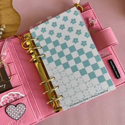 2.0 Floral Checkered A6 Binder Dashboards | The Millennial Dollar X Simply Budgeted Collab