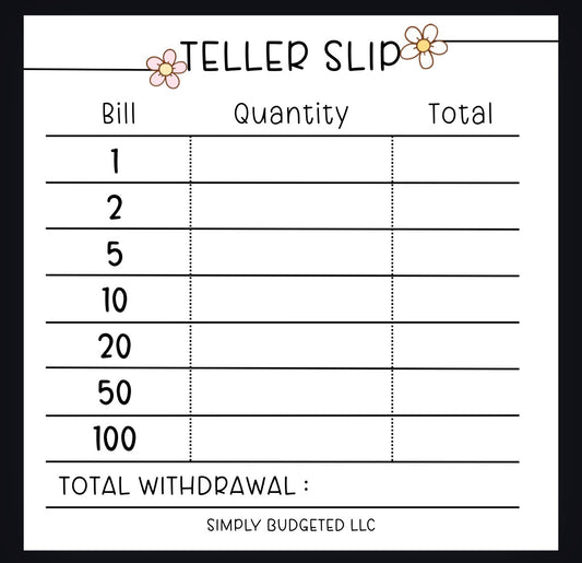 50 pg. Teller Slip Notepad