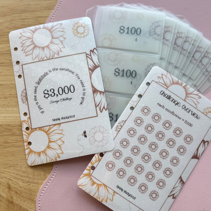 3K Sunflower A6 Savings Challenge Book