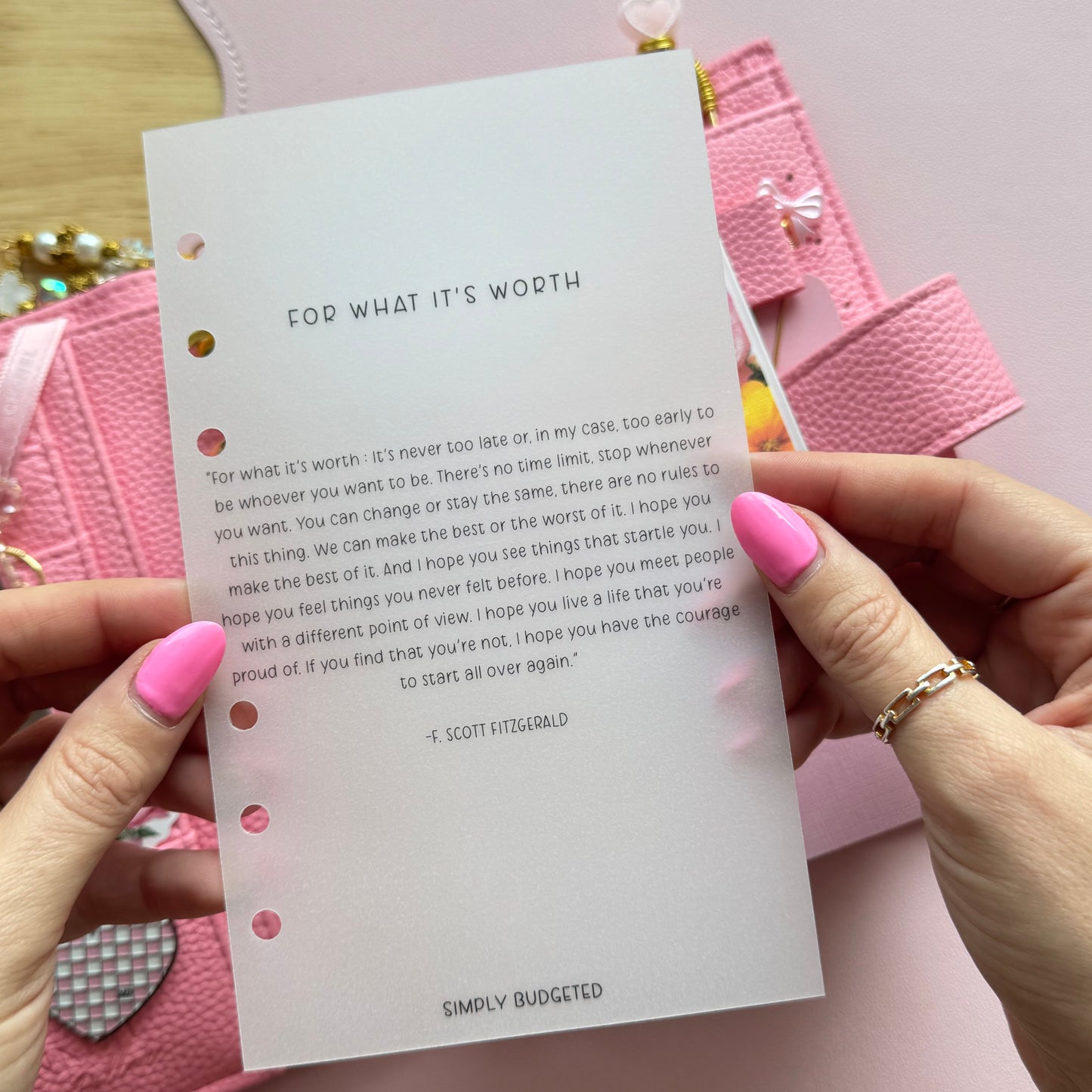 Valentines Inspired Vellum Dashboards - A6