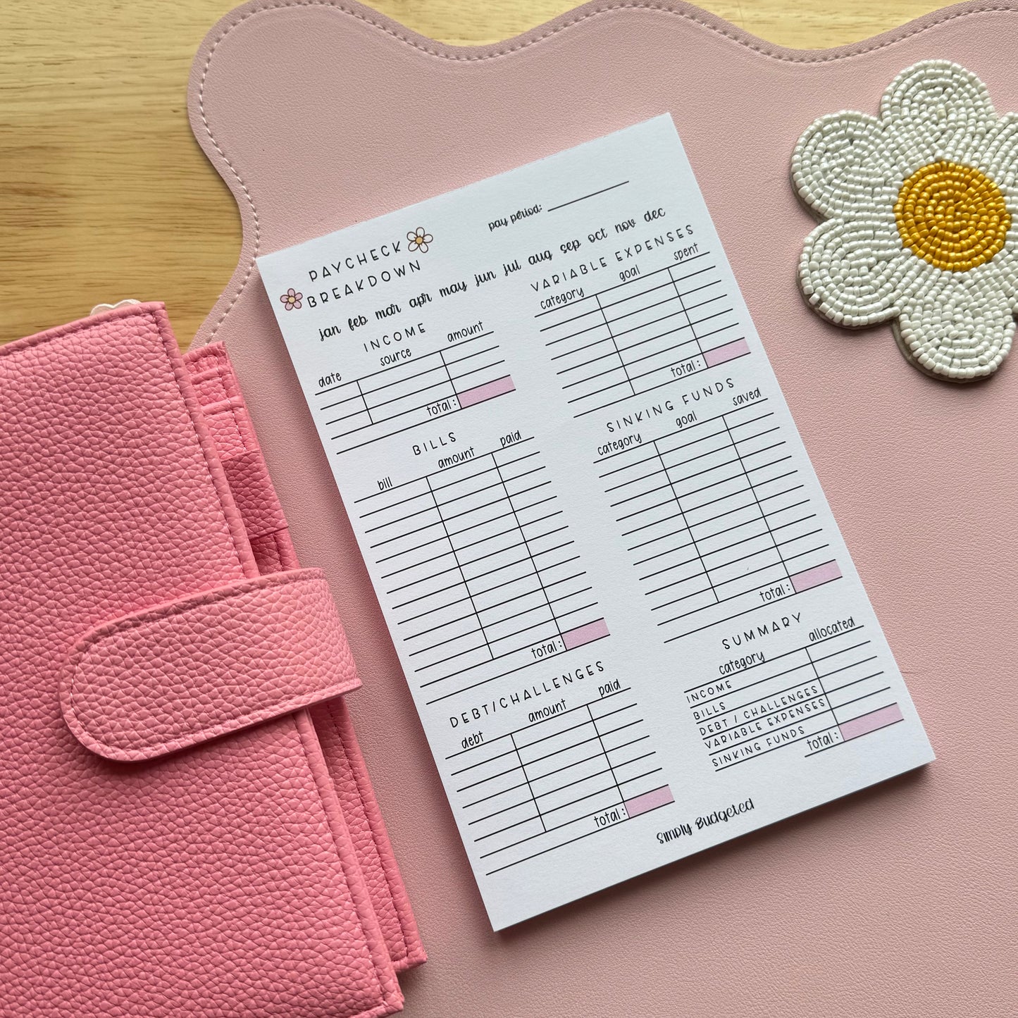 Paycheck Breakdown Notepad