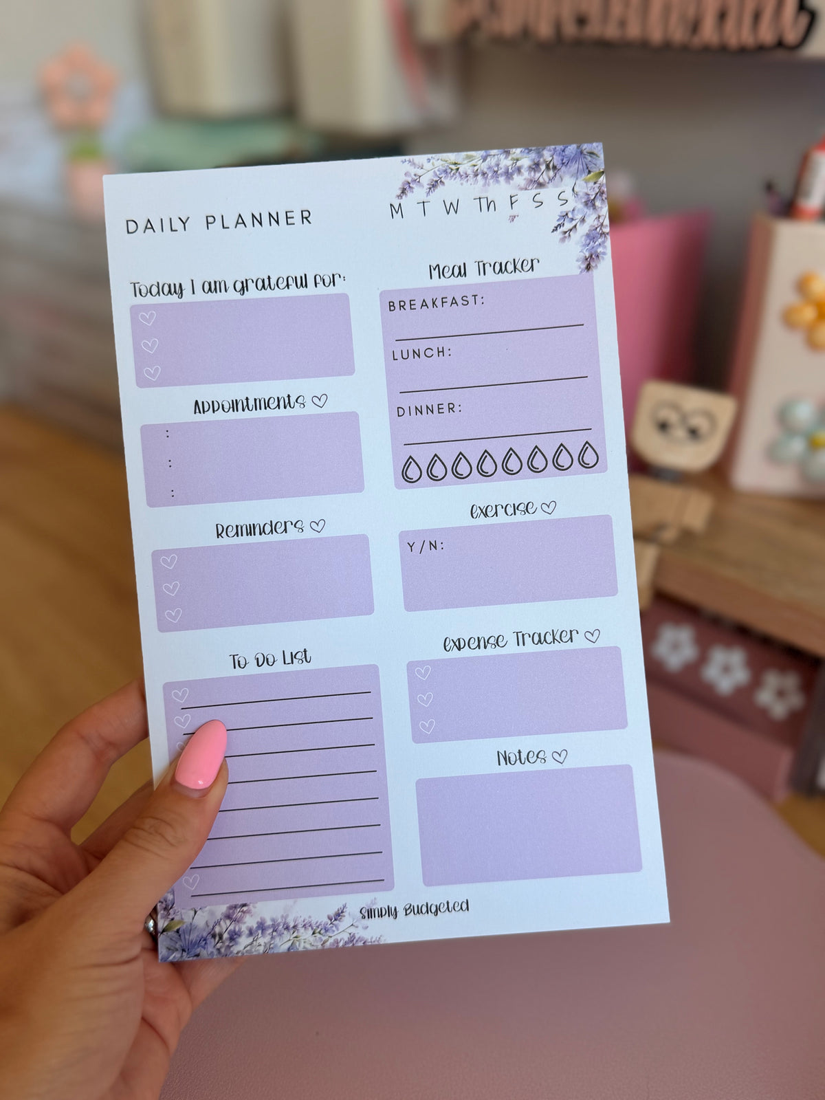 Lavender Fields Daily Planner Notepad